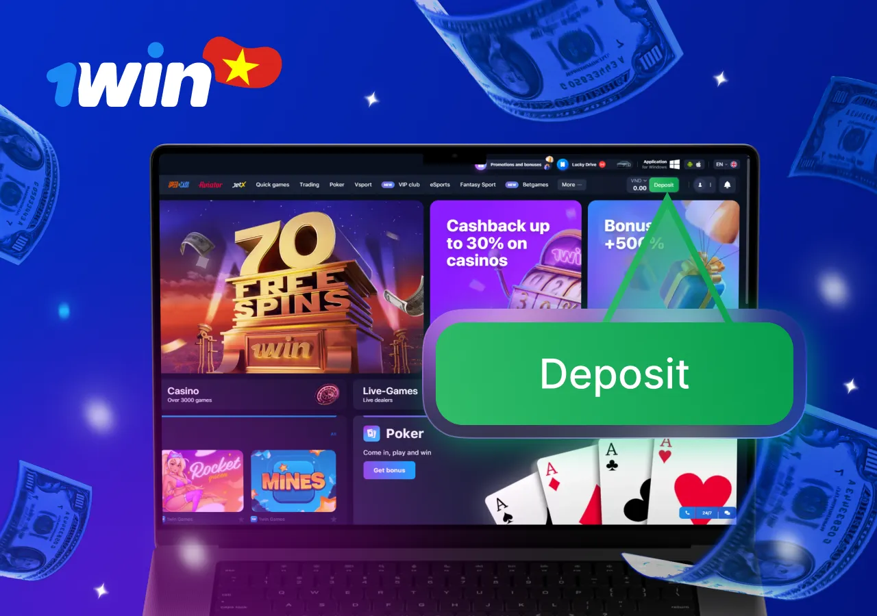 Nạp tiền 1win - Cách nạp tiền
