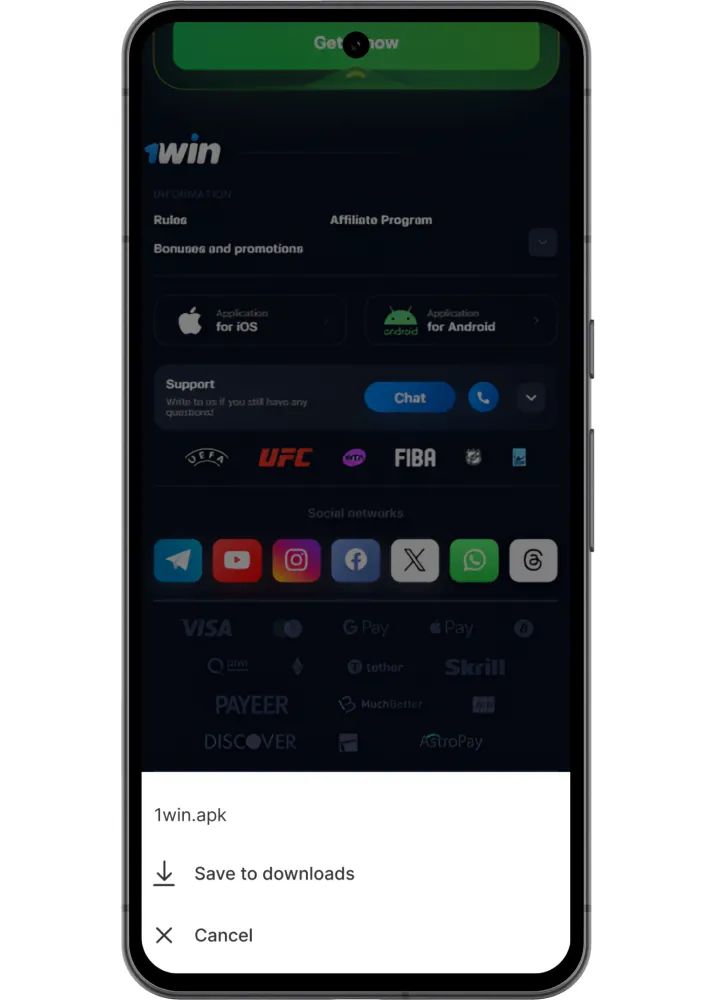 cài đặt 1win APK cho Android